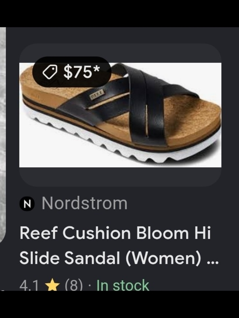 Reef Cushion Bloom Hi Slide Sandal - Black